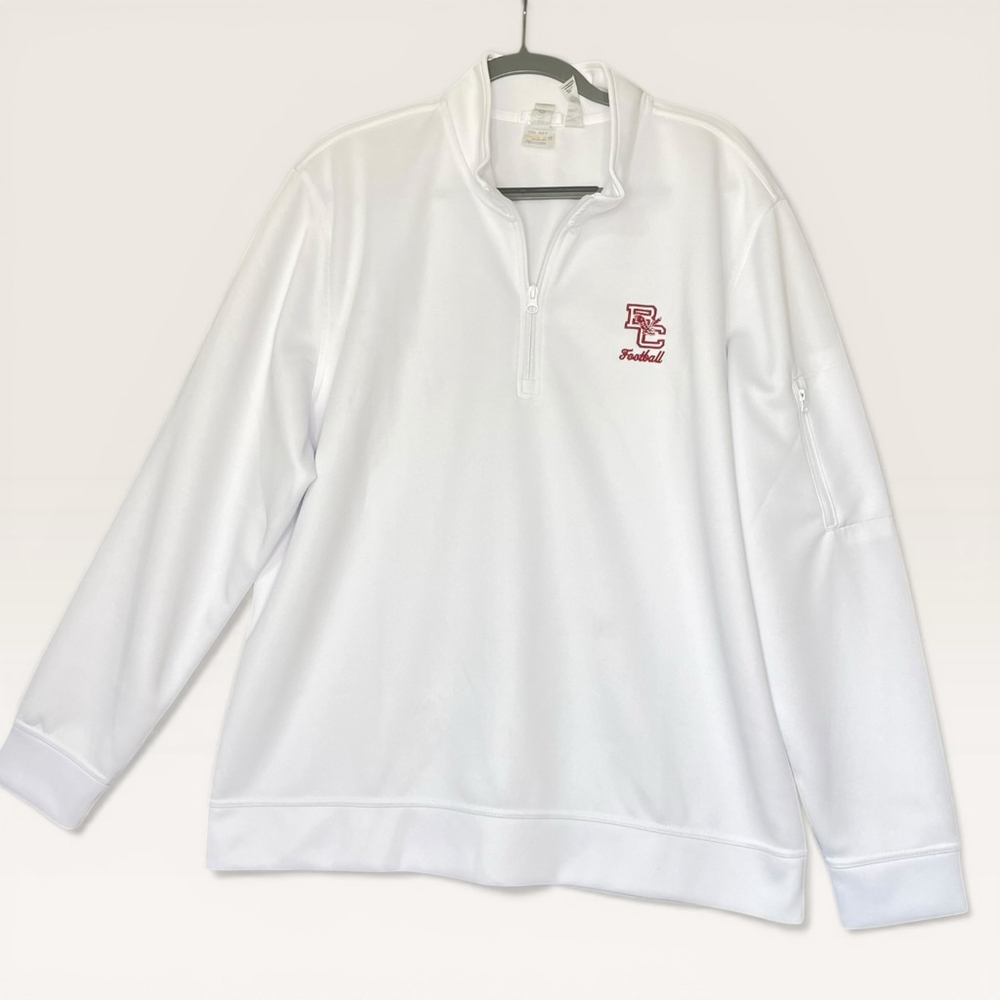 Clique Mens White Football Quarter Zip Pullover XL